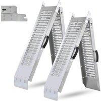 Havendro Set of 2 Folding Loading Ramps Heavy Duty 400 kg in Silver