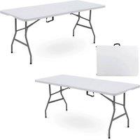 Havendro 6FT Heavy Duty Folding Trestle Table Camping Catering in White