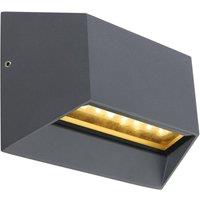 Netlighting Honna Outdoor Up Down Wall Lamp Anthracite IP54 Glass Shade LED 3000K in Grey