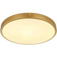 Netlighting Tibey 35cm Round Flush Ceiling Light BrassColoured Matt LED 3000K in Gold