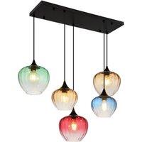 Netlighting Sander Cluster Pendant Matt Black Blending Glass Shade 5x E27