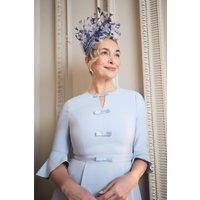 Coast Women's Lisa Tan Feather Detail Fascinator in Slate Blue