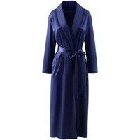 MODISHION Women's Shawl Collar Long Dressing Gown with Pockets in Navy | Size: Small