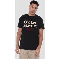 Stranger Things One Last Adventure Front Back T-Shirt, Black | Size: Large