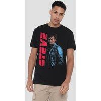 Stranger Things Steve Neo Homage T-Shirt, Black | Size: XL