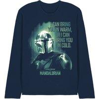 Star Wars - The Mandalorian The Mandalorian Bring You In Cold Quote Long Sleeve T-Shirt, Navy | Size: Large
