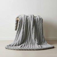 Snug City Luxury Big Cord Blanket Thick Ribbed Throw Ultimate Comfort Warmth in Silver | Size: 150 cm 200 cm