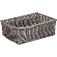 Red Hamper Antique Wash Finish Wicker Tray in Brown