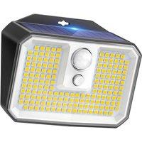 VOGREX 1 Pack Solar Power Motion Sensor Wall Light in Black