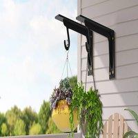 Havendro 2PCS Black Cast Iron Shelf Brackets 12 Inch Floating
