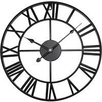 Havendro Black Extra Large Roman Numerals Skeleton Wall Clock