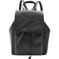 House of Leather Women's Womens Real Leather Backpack Mid Size Travel Organiser Daypack Bag HOL841 Cognac in Black | Size: Medium