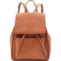 House of Leather Women's Womens Real Leather Backpack Mid Size Travel Organiser Daypack Bag HOL841 Cognac in Tan | Size: Medium