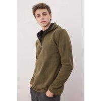 WOVCOR Men's Men's Hooded Half Zip Sweatshirt in Khaki | Size: Small