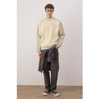 WOVCOR Men's Men's Colour Block Crew Neck Sweatshirt | Size: Large