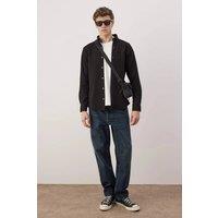 WOVCOR Men's Men's Button Through Overshirt in Black | Size: Small