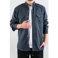 WOVCOR Men's Men's Button Through Pocket Detail Shirt in Dark Navy | Size: Small