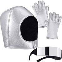 tectake Unisex Costume Astronaut Helmet, Glasses & Gloves Astronaut Helmet in Silver