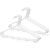 Keplin Adult Plastic Coat Hangers - 25 Pack Strong Clothes Hangers in White