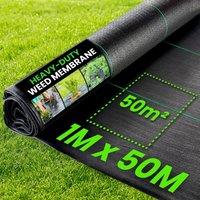 Green Thumbz Heavy Duty Weed Control Fabric - 1m x 50m in Black