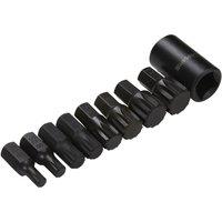 Bluespot Tools 1 2in Impact Spline Bit Set, 9 Piece