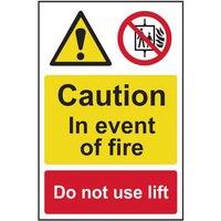 Scan Caution Event Of Fire Do Not Use Lift - Pvc Sign 200 X 300mm