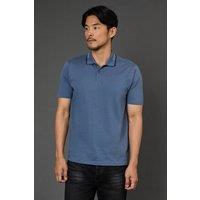 Burton Men's Airforce Blue Tipped Collar Polo Shirt | Size: Medium
