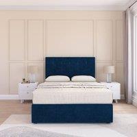 Sloomy Cambridge Plush Divan Set 2 Drawers - 54 Headboard-12 Footboard in Navy | Size: Super King