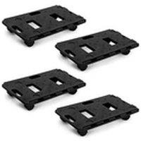 Havendro 4Pc Heavy Duty Plastic Furniture Dolly Trolley 360 Swivel Wheels in Black