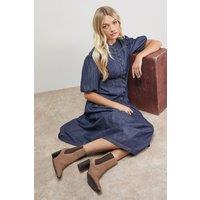 Oasis Women's Moss Suede Chelsea High Block Heel Ankle Boots in Taupe | Size: 5