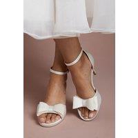 Coast Women's Bridal Tala Satin Structured Bow High Heel Platform Sandals in White | Size: 5