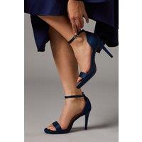 Coast Women's Wide Fit Talia Satin Platform Heeled Sandals in Navy | Size: 6