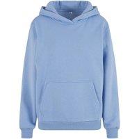 Build Your Brand Women's Fluffy Hoodie in Blue | Size: 14