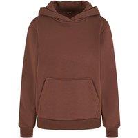 Build Your Brand Women's Fluffy Hoodie in Brown | Size: 16