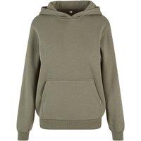Build Your Brand Women's Fluffy Hoodie in Olive | Size: 14