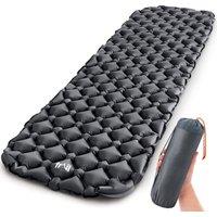Trail Outdoor Leisure Lightweight Sleeping Mat Ultra Light Inflatable Camping Air Pad Waterproof 5.5cm in Black