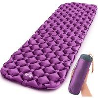 Trail Outdoor Leisure Lightweight Sleeping Mat Ultra Light Inflatable Camping Air Pad Waterproof 5.5cm in Purple