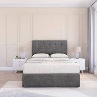 Sloomy Cambridge Plush Divan Set 2 Drawers - 54 Headboard-12 Footboard in Dark Grey | Size: Double