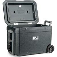 Trail Outdoor Leisure Large Cool Box on Wheels 45L Wheeled Insulated Hard Cooler Hot Cold Food Picnic in Grey