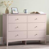 Christow Modern Chest of Drawers 6 Drawer Bedroom Storage Furniture Cabinet in Pink