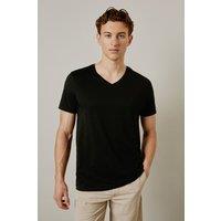 Burton Men's Black Plain V Neck T-shirt | Size: Large