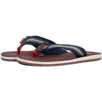 Weird Fish Men's Malham Leather Look Flip Flops in Dark Blue | Size: 9