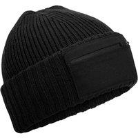Beechfield Men's Zip Patch Beanie in Black