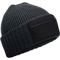 Beechfield Men's Zip Patch Beanie in Grey