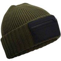 Beechfield Men's Zip Patch Beanie in Dark Green