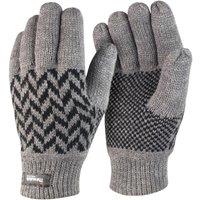 Result Men's Thinsulate Patterned Winter Gloves in Grey | Size: Large/XL