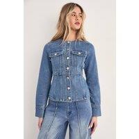 NastyGal Women's Utility Tailored Denim Top in Vintage Wash | Size: 10