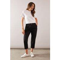 Wallis Women's Stretch Capri Cropped Trousers in Black | Size: 12