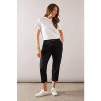 Wallis Women's Stretch Capri Cropped Trousers in Black | Size: 18