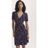 Finery London Women's Misha Jersey Floral Short Tiered Dress in Dark Navy | Size: 14